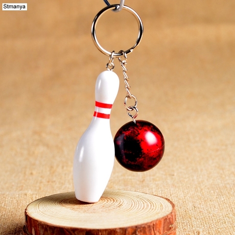 Nouveau Design Bowling métal porte-clés voiture porte-clés porte-clés sport offre spéciale porte-clés pendentif pour homme femmes cadeau en gros #1-17164 ► Photo 1/6