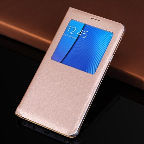Étui en cuir à rabat pour Samsung Note 5 N920 N920F N920H, sacoche de transport antichoc pour téléphone portable ► Photo 1/6