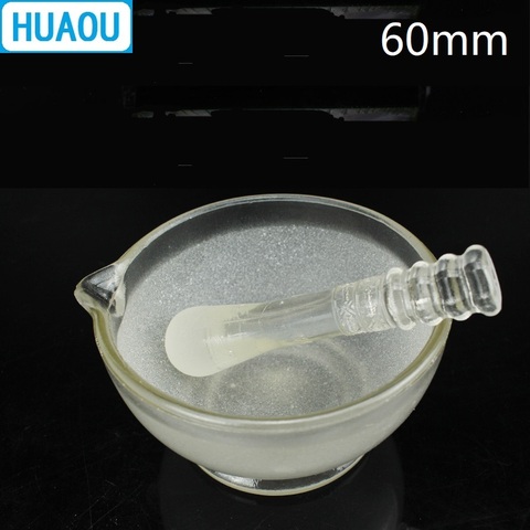 HUAOU – mortier de verre 60mm, équipement de laboratoire de chimie avec pilon ► Photo 1/2