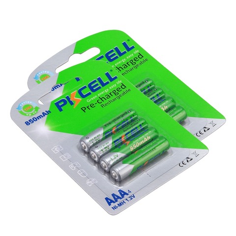 PKCELL – batterie Rechargeable AAA 1.2V Ni-MH 850mAh 3A, pour lampes de poche de télécommandes de voiture, 2 packs/8 pièces ► Photo 1/6