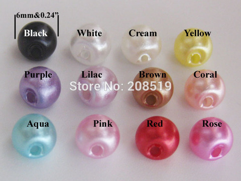 NBNOWE-boutons de chemise pour enfants, belle taille 6mm, 300 pièces, couleurs aléatoires, en plastique, perles, couture, accessoires de vêtement ► Photo 1/6