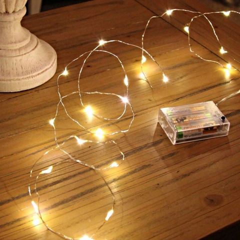 2M 3M 5M 10M 100 Led cordes fil de cuivre 3XAA à piles décoration de noël de mariage LED guirlande lumineuse ► Photo 1/6