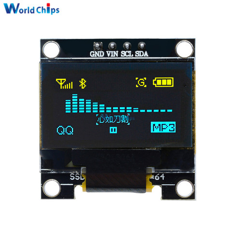 0.96 pouce IIC Série Jaune Bleu OLED Module D'affichage 128X64 I2C SSD1306 12864 LCD Écran Conseil GND VCC SCL SDA 0.96 