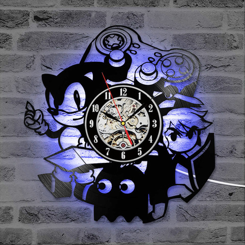 Horloge sonique en vinyle, décoration murale de Style Antique créatif, cadeau pour enfants, horloge d'enregistrement silencieuse 3D avec 7 horloges ► Photo 1/6