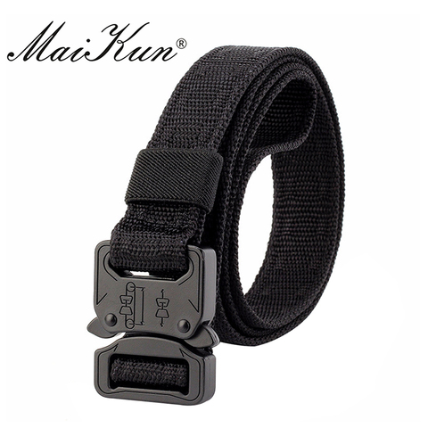 Maikun – ceinture en Nylon pour hommes, tactique de l'armée, avec boucle en métal, 2.5CM ► Photo 1/6