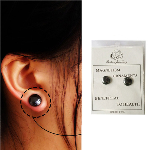 1 paire magnétique minceur boucles d'oreilles perdre du poids magnétique santé bijoux Acupoints boucle d'oreille thérapie magnétique #95071 ► Photo 1/6