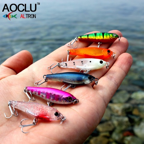 AOCLU – leurre méné rigide de grande qualité avec hameçons VMC, appât artificiel de type wobbler idéal pour la pêche en eau douce ou salée, 9 coloris, 38mm, 14 # ► Photo 1/6