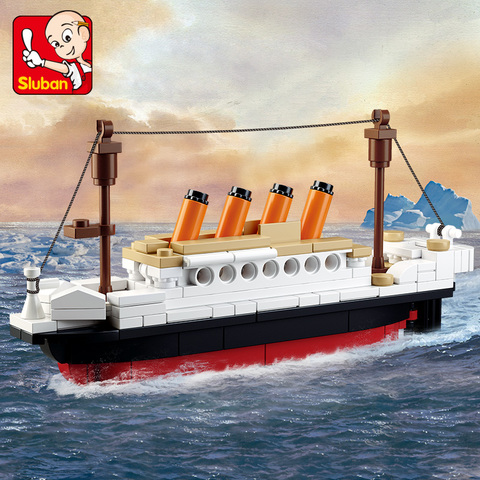 194 pièces Titanic RMS bateau bateau modèle blocs de construction ensembles amis bricolage enfants créateur briques ville bricolage jouets éducatifs pour les enfants ► Photo 1/3