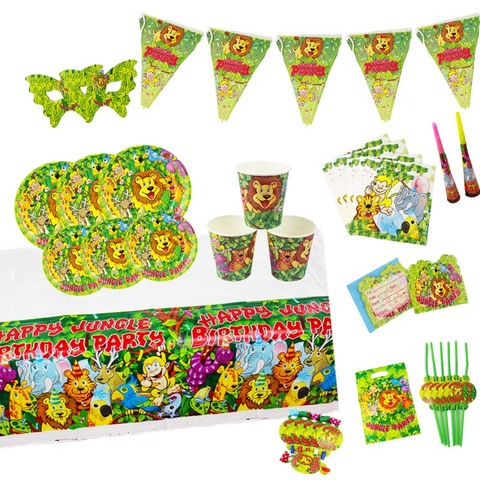 Omilut – décorations de fête d'anniversaire Safari, fournitures de fête d'anniversaire, cadeaux pour enfants, bannière/arrière dans la Jungle ► Photo 1/1
