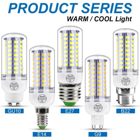 Ampoule à LED 220V modèle GU10 E14, pour bougie E27, lampe à maïs G9, LED 3W 5W 7W 9W 12W 15W Bombilla B22, éclairage de lustre 240V ► Photo 1/6
