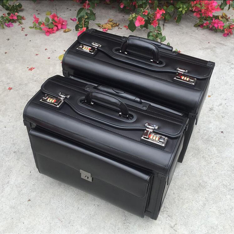 Carry ylove – valise en cuir de vache véritable, 19 pouces, valise de cabine, sac de voyage pour Business ► Photo 1/1