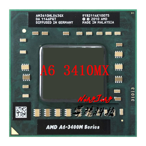 AMD A6-Series A6-3410MX A6 3410 M X 1.6 GHz Quad-Core Quad-Thread processeur d'unité centrale AM3410HLX43GX Socket FS1 ► Photo 1/1