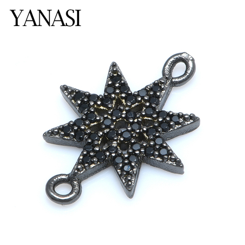 16*12mm noir cubique zircone étoile charmes pendentifs accessoires pour bricolage à la main bijoux Bracelet collier faisant ► Photo 1/5