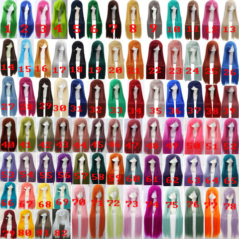Ccutoo-perruques synthétiques lisses et longues de différentes couleurs, cheveux pour Costume Cosplay, 100cm/39.3 pouces, 82 différentes couleurs ► Photo 1/1