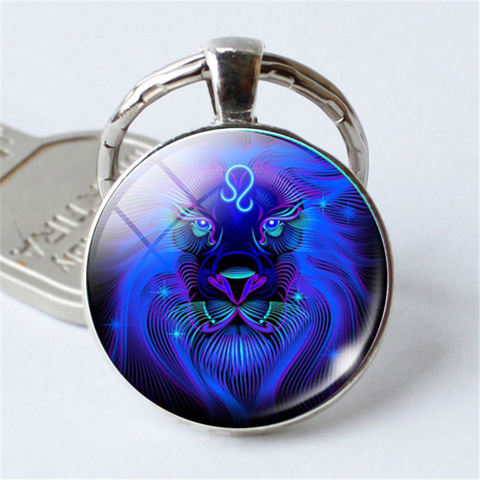 Nouveau zodiaque signe porte-clé 12 Constellation lion vierge balance scorpion sagittaire pendentif Double Face porte-clé porte-clés anniversaire ► Photo 1/6