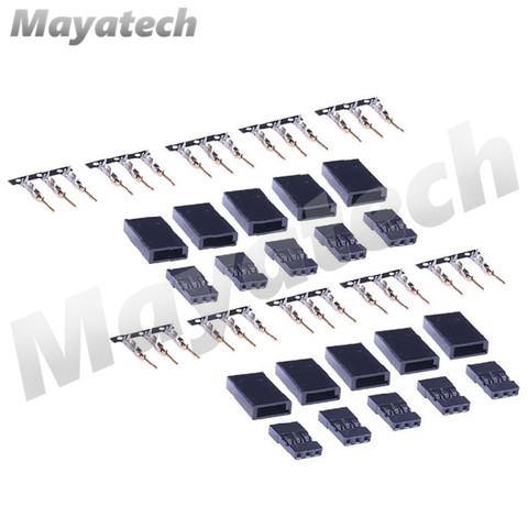 Lot de 10 connecteurs Servo à 3 broches bricolage-même, connecteurs femelle et mâle plaqué or pour Futaba Type JR avion Multirotor quadrirotor ► Photo 1/6