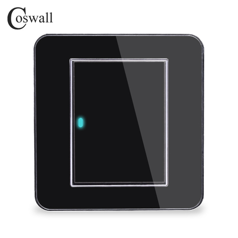 Coswall marque nouveauté 1 Gang 1 voie aléatoire cliquez sur/Off applique murale interrupteur avec témoin LED panneau en cristal acrylique ► Photo 1/5