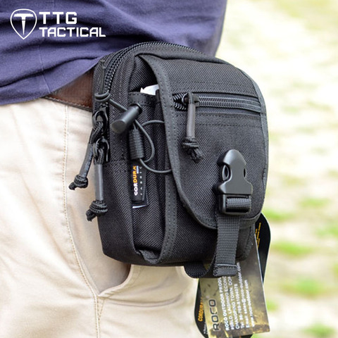 TTGTACTICAL Sport Tactique Taille Sacs Compact MOLLE EDC Poche Utilitaire Gadget Pouch Portable Militaire Ceinture Taille Sac Poche ► Photo 1/3