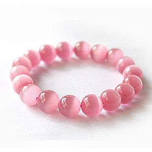 Bracelet en pierre naturelle opale rose pour femmes, bijoux mignons, 6/8/10/12MM ► Photo 1/6