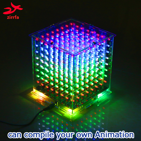 Nouveau kit de bricolage 3D 8x8x8 multicolore led cubeeds, kits électroniques, pour Ardino avec d'excellentes animations ► Photo 1/2