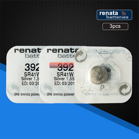 Renata – batterie de montre à oxyde d'argent, 3 paquets, 392 SR41W, 1.55V, 100%, marque d'origine, renata 392, renata 41 ► Photo 1/6