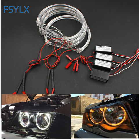 FSYLX-yeux d'ange LED, pour BMW E46, lumière halo, sans erreur, SMD, E36 E38 E39 E46, blanc, jaune, rouge, bleu, projecteur ► Photo 1/6