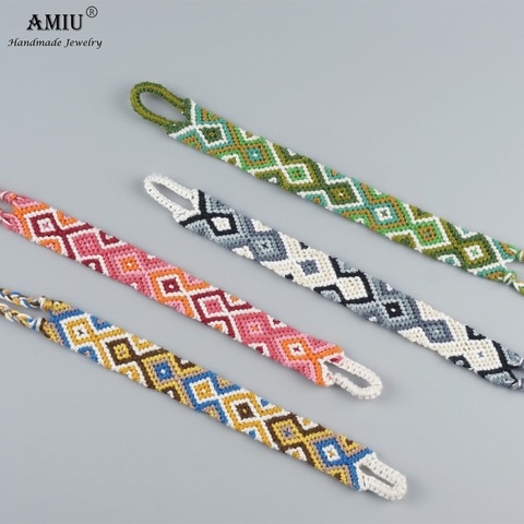 AMIU-Bracelets d'amitié tissés bohémiens, faits à la main, cordon en macramé ethnique, ajustable tressé, cadeau meilleur ami ► Photo 1/5