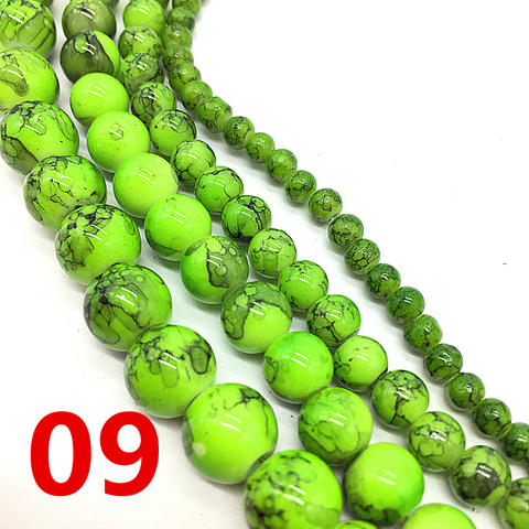 Perles en verre vert clair pour fabrication de bijoux, 4 /6 /8 /10mm, accessoires de bricolage ► Photo 1/1