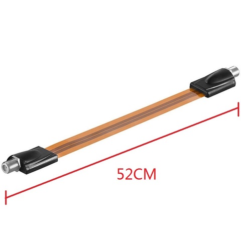 Câble Coaxial RG6, connecteur F femelle, extrêmement mince, plat, passe sous les portes, fenêtres, 52cm de long ► Photo 1/2