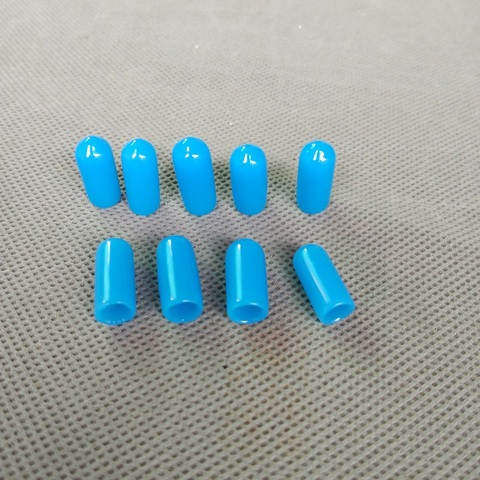 Bouchons d'extrémité bleus de fil de câble en plastique PVC 6mm, couvercle étanche en vinyle, protection de tube en acier, 50 pièces/lot ► Photo 1/6