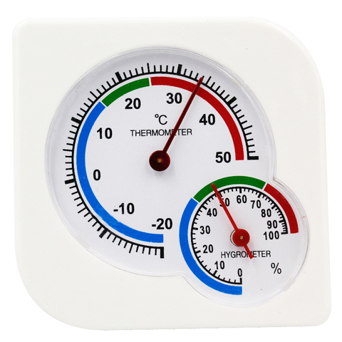 Thermomètre à double cadran carré extérieur intérieur hygromètre thermomètre compteur d'humidité pointeur inductif-20C-50C 40% off ► Photo 1/6