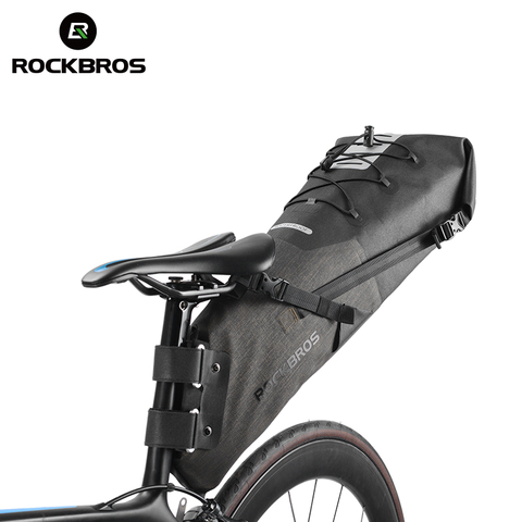 ROCKBROS sac de selle de vélo étanche réfléchissant grande capacité pliable arrière sac vélo vtt coffre sac à dos ► Photo 1/6