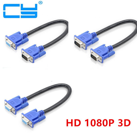 30cm 50cm HD15Pin VGA d-sub court câble vidéo cordon mâle à mâle M/M mâle à femelle et femelle à femelle câble RGB pour moniteur ► Photo 1/4