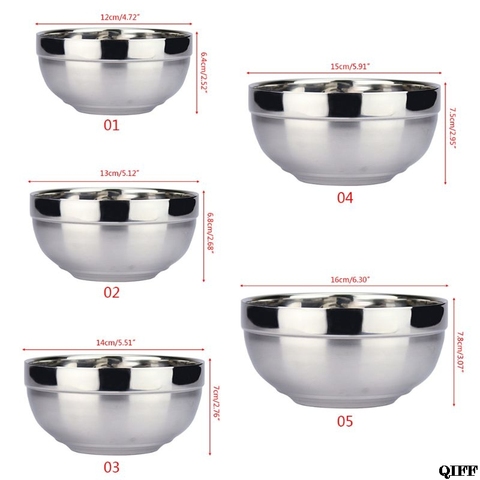 Bol classique en acier inoxydable antirouille | Double couche écologique, bol classique d'isolation thermique, couverts de cuisine Jun12 ► Photo 1/6
