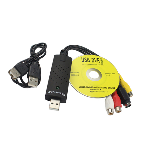 Easycap USB 2.0 capuchon facile vidéo TV DVD VHS DVR adaptateur de Capture plus facile capuchon USB Capture vidéo prise en charge Win10 lecteur gratuit ► Photo 1/6