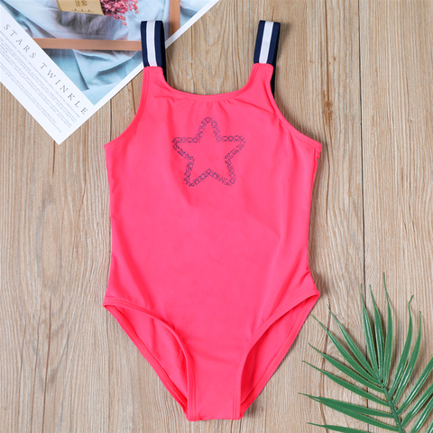 Star enfants maillot de bain 2 ~ 16Y filles une pièce maillot de bain enfants filles mignon enfants bébé maillot de bain rayé en gros sw103 ► Photo 1/6