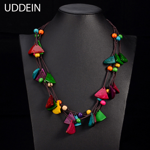 UDDEIN – collier bohème vintage, nouveau design, bavoir, bijoux multicouches en bois faits à la main, achats en ligne, inde maxi ► Photo 1/6