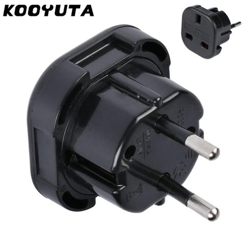 KOOYUTA – prise de voyage universelle royaume-uni à ue, adaptateur de chargeur de courant alternatif, convertisseur de prise de courant, couleur noire ► Photo 1/6