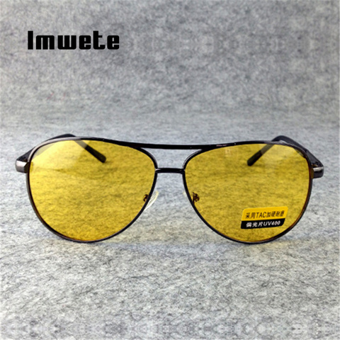 Imwete Vision nocturne lunettes de conduite lunettes de soleil polarisées hommes femmes lunettes pilote jaune lunettes de soleil UV400 ► Photo 1/6