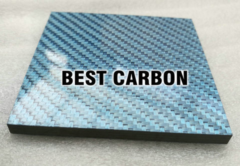 Petite plaque en Fiber de carbone, épaisseur 5mm, petite plaque en Fiber de carbone bleue, surface bleue brillante, livraison gratuite ► Photo 1/1