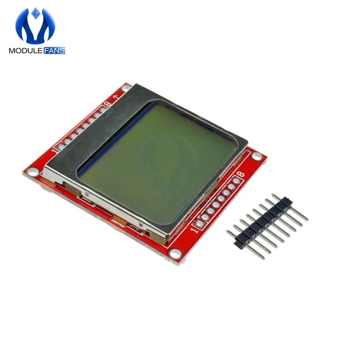 Module d'affichage LCD moniteur blanc rétro-éclairage adaptateur PCB 84*48 84x48 5110 écran pour Arduino contrôleur 3.3V matrice de points numérique ► Photo 1/5