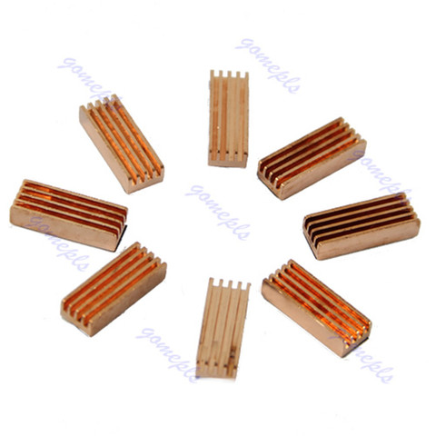 BGEKTOTH 22x8x5mm refroidisseur mémoire RAM 8 pcs/lot dissipateur de chaleur en cuivre pur radiateur pour PC ordinateur DDR DDR2 ► Photo 1/2