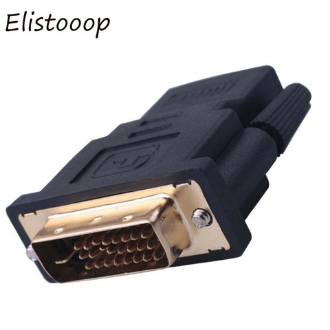 Elistooop DVI 24 + 1 mâle vers femelle HDMI-Compatible convertisseur plaqué or adaptateur 1080P pour HDTV LCD DVI-D ► Photo 1/6