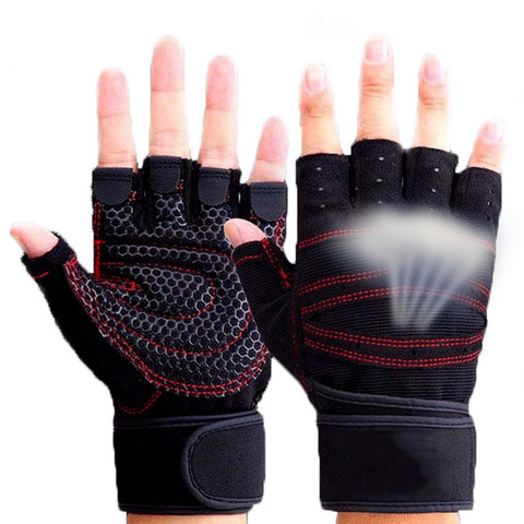 TININE 2022 Fitness Gym Sports de Plein Air Chaud gants de moto homme femme Gants Doigt à Moitié ROUGE Noir Respirant Tactique Gants ► Photo 1/6