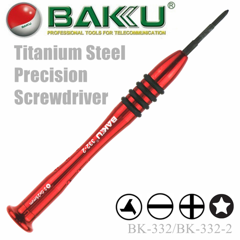 Poignée en acier titane, capuchon pivotant à roulement Tri Wing Y2.0/croix/fente/Torx T2/T3/T4/T5 Type x25mm tournevis, marque BAKU,BK-332 ► Photo 1/1