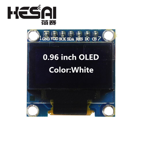 Module d'affichage OLED blanc 0.96 pouces, 128X64 OLED SPI 7 broches, pilote de puce SSD1306 pour arduino, Kit de bricolage ► Photo 1/4