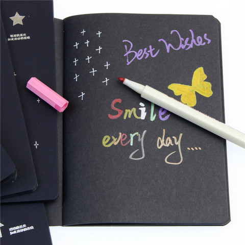 Chaude Sketchbook Journal Dessin Peinture Graffiti Noir Papier 28 Feuilles Ketch Livre Fournitures Scolaires Pour Ordinateur Portable Comme Cadeau ► Photo 1/6