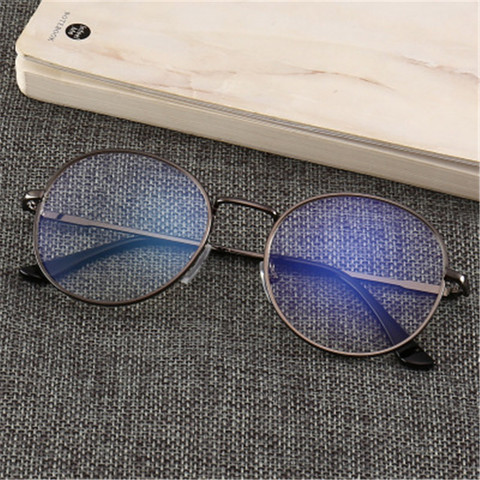 Lunettes d'ordinateur pour hommes et femmes, monture Anti lumière bleue, Anti-éblouissement, faux, lentille ronde claire ► Photo 1/6