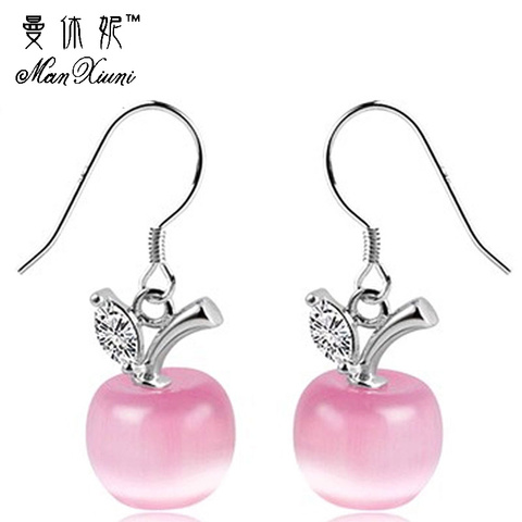 Mode rose blanc opale pierre perles longues boucles d'oreilles pour les femmes pomme cristal Design bijoux boucles d'oreilles de mariage en gros ► Photo 1/5