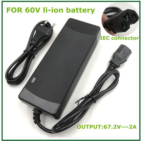 Chargeur 67,2 V 2a pour batterie Lithium-ion 60V, pour vélo électrique avec connecteur PC IEC ► Photo 1/5
